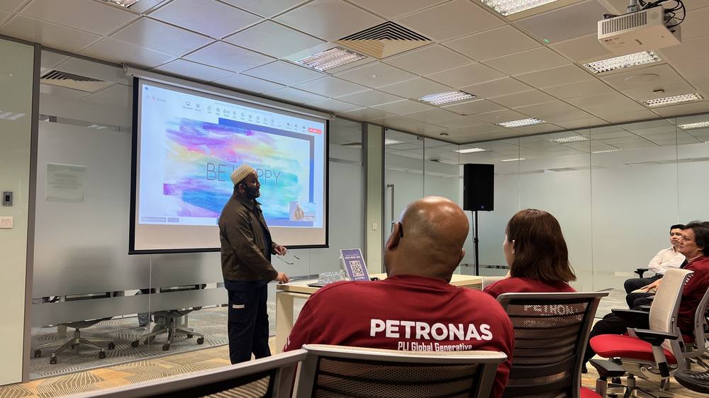 Dr. Onn presenting at a corporate wellness session