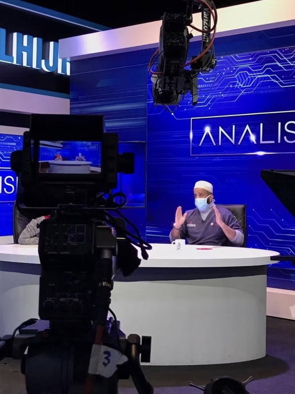 Dr. Onn on set for a television interview